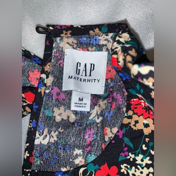 Gap maternity ditzy micro Floral Long Sleeve Dress black multicolor poppy medium - Picture 5 of 5